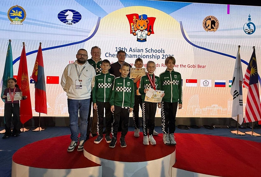 Five Students of Intellect Academy as Part of the Russian National Team Won Medals at the Asian School Chess Championship